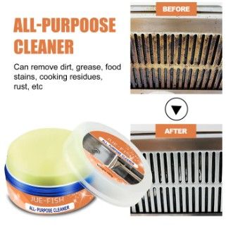 Jue-Fish Kitchen Heavy Oil, Stain, Soot and Rust, Cleaning Cream Powerful Stainless Steel Sufuria and ceramic Tile Cleaner All-purpose Cleaner Fit for Kitchen, Pot Bottom Cookware and Sink. (160g)