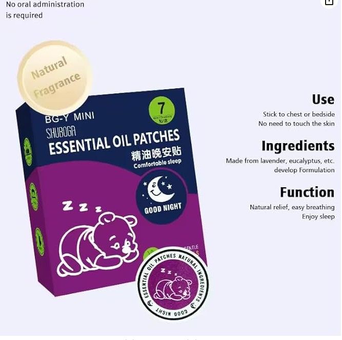 Natural Sleeping Essential Oil Patches (7pcs) – Deep Sleep Aid Patches | Good Night Sleep Patches |   Travel & Stress Relief | Improve Sleep Quality Easy Breathing Enjoy Sleep | Goodbye insomnia