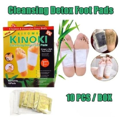 10 pcs Detox Foot Pads - Ginger & Salt Adhesive Foot Patches for Foot Care, Weight loss, Body Cleansing, Pain Relief, Relieve Stress, Relaxation | Organic Footpatch FootPads | Body Care Feet Slimming
