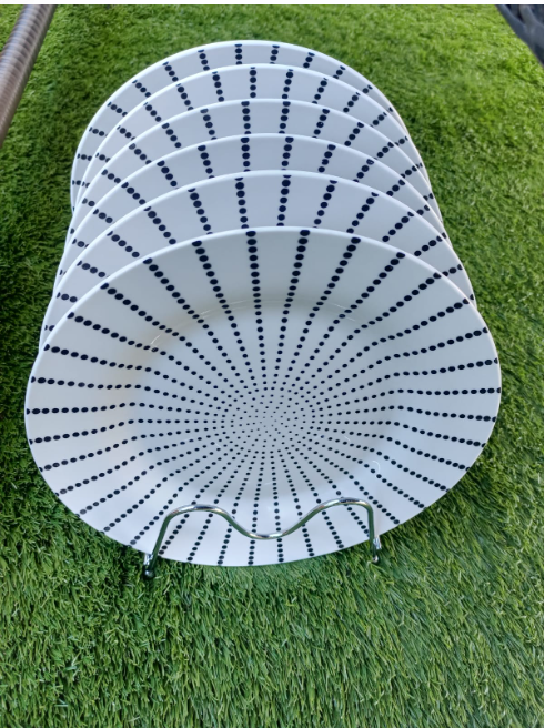 NEW DESIGNS!! Ceramic Ceramics White/black beautiful dinner plates set of 6pcs.Cute patterns dinner plates Set of 6 pcs