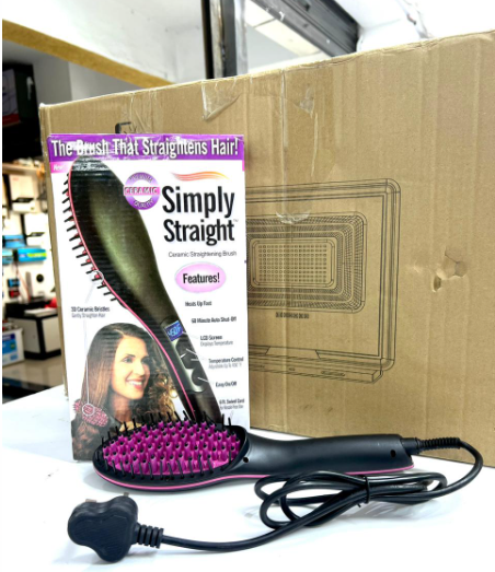 Simply Straight Hot Comb Ceramic Hair Brush Straightener