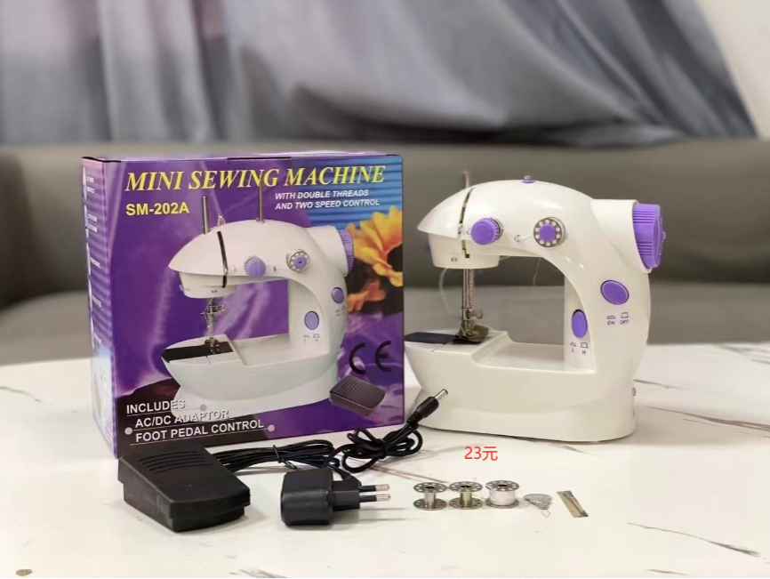 Mini Sewing Machine Portable Mini Desktop Foot Pedal Night Light Household Straight Line Cutter AutoSewing Machine with Light Cutter Foot Pedal Portable Night Light Sewing Machine