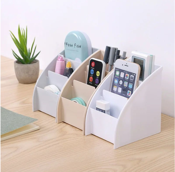Plastic TV Remote Control Storage Holder Mobile Phone Holder Stand Washable Home Office Storage Boxes Desktop Storage Case Make up storage
