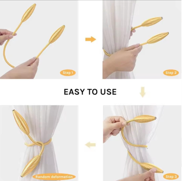 2pcs Magnetic Solid Color Curtain Hooks Tiebacks Buckle Clips Home Decor Arbitrary shape strong  Curtains Tiebacks Home Decorative Window Drape Twist Holder