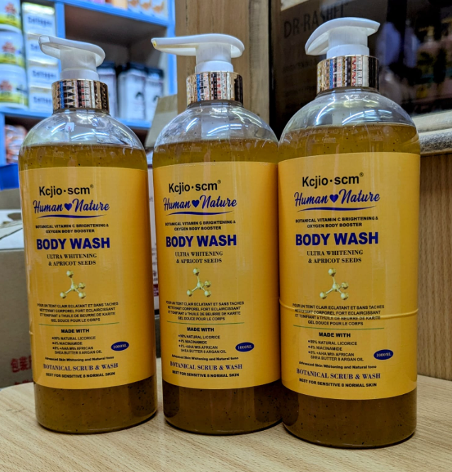 Kcjio.scm 1000ml Botanical Exfoliating Scrub & Wash. Gently Exfoliating, Whitening, Glowing Skin Body Wash Effective and high potency