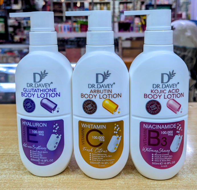 Dr. Davey Glutathione Body Lotion With Hyaluron & Vitamin E, Vitamin C arbutin lotion, Kojic Niacinamide