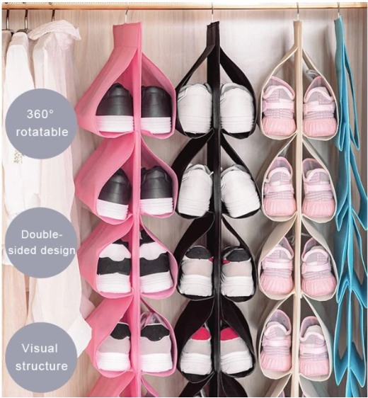 12 Grid Hanging Storage Bag, Closet Organizer, Wardrobe Organizer, Door, Pocket, Shoes