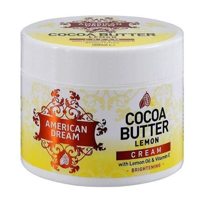 American Dream Cocoa Butter  Brightening Creams – 500ml Skin Moisturizer With Lemon & Vitamin E, papaya,Aloevera,Lavender,Lightening Cocoa Butter Skin Perfect Moisturizing Skin Care