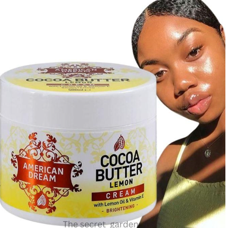 American Dream Cocoa Butter  Brightening Creams – 500ml Skin Moisturizer With Lemon & Vitamin E, papaya,Aloevera,Lavender,Lightening Cocoa Butter Skin Perfect Moisturizing Skin Care