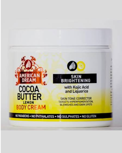 American Dream Cocoa Butter  Brightening Creams – 500ml Skin Moisturizer With Lemon & Vitamin E, papaya,Aloevera,Lavender,Lightening Cocoa Butter Skin Perfect Moisturizing Skin Care