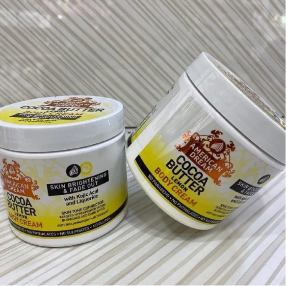 American Dream Cocoa Butter  Brightening Creams – 500ml Skin Moisturizer With Lemon & Vitamin E, papaya,Aloevera,Lavender,Lightening Cocoa Butter Skin Perfect Moisturizing Skin Care