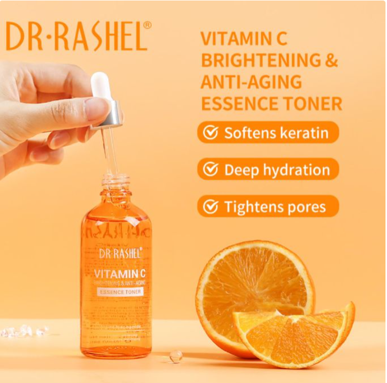 Dr. Rashel Vitamin C Brightening & Anti-Aging Face Serum with Hyaluronic Acid Firming, Repair Collagen DR RASHEL Organic Vitamin C Serum for Face Dark Spots, Even Skin Tone, Lines & Wrinkles