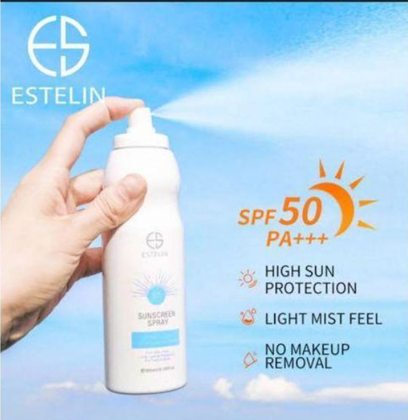 ESTELIN SPF50PA+++ Ultra-Light Sunscreen Spray -enriched with sun filters and moisturizing active ingredients that contributes towards the prevention and protection against sun burns and photo-aging