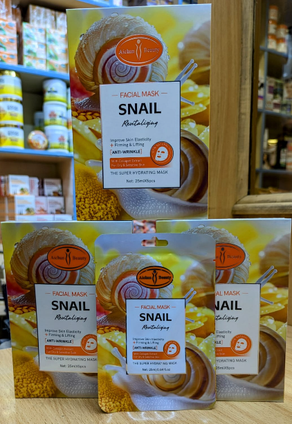 Aichun Beauty 10Pcs Snail Facial Sheet Mask Anti-Wrinkle Moisturizing Face for dry and sensitive skin