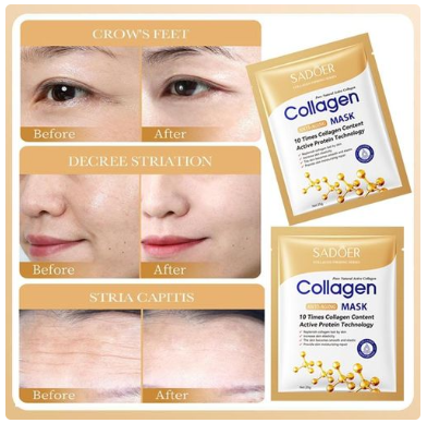 SADOER Collagen Face Mask Sheets Moisturizing,Anti-aging Repair Facial Sheet Masks