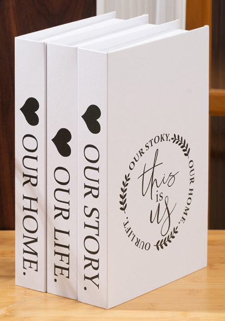 TC Trendy decorative designer fake books Modern Fake Books Decoration White Color Simulation Book Home Decor Club Hotel Model Living Room Props Books Decor