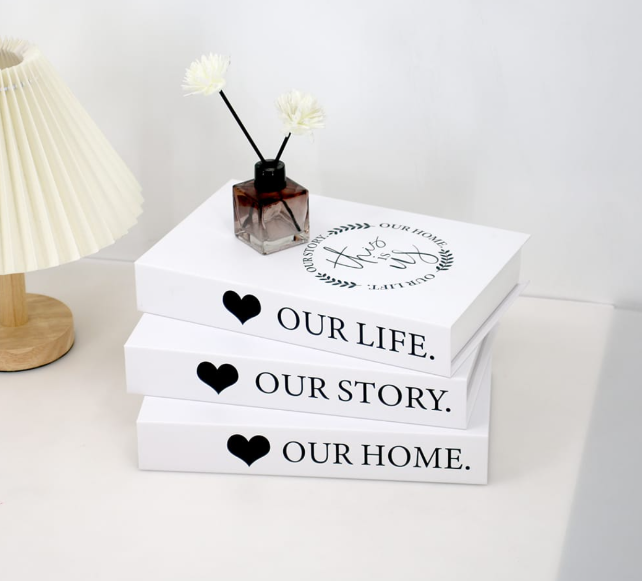 TC Trendy decorative designer fake books Modern Fake Books Decoration White Color Simulation Book Home Decor Club Hotel Model Living Room Props Books Decor