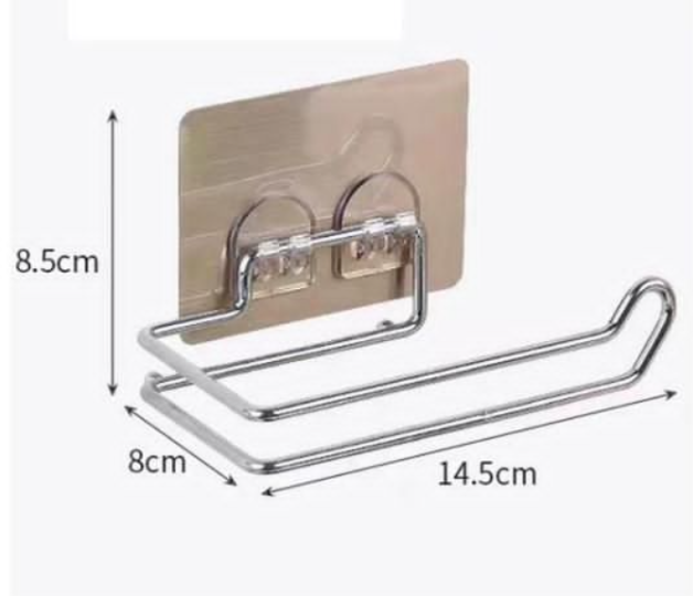 Paper Towel Holder For Towels Stand Hanger Kitchen Faucet Bathroom Gadgets Napkin Holders Metal Fixture Home Improvement Double Stainless Steel Self-adhesive Toilet Paper Disposable Face Towel Holder