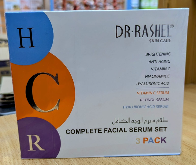 DR RASHEL Complete Facial Serum Set (3 Pack): Vitamin C, Retinol & Hyaluronic Acid