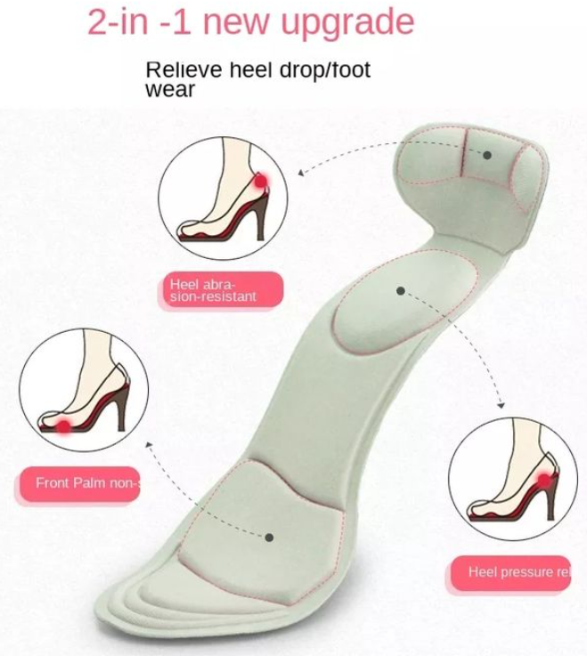 1 Pair Sponge Inner Soles Insoles Shoe Pad Inserts Ladies