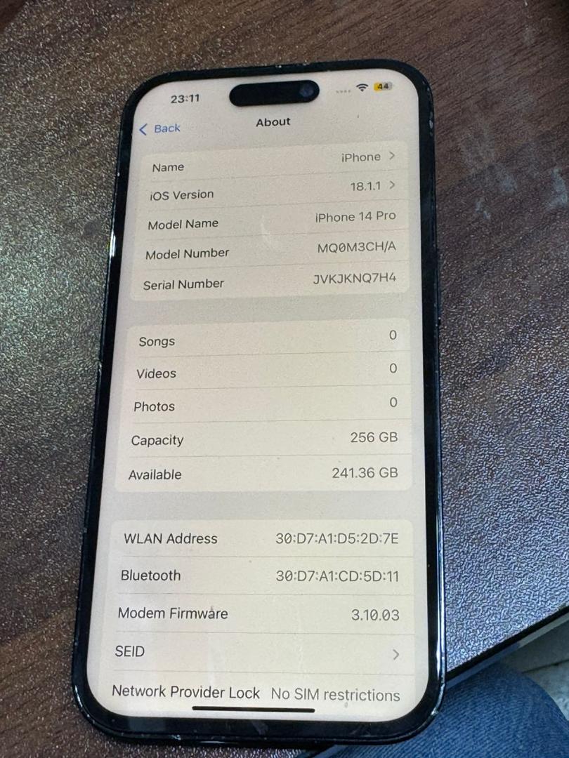 Apple iphone 14pro 256GB +6GB with Face ID Smart Phone mobile phone iPhone14PRO 6.7-inch 48MP+12MP Camera SmartPhone iPhone 6GB +256GB