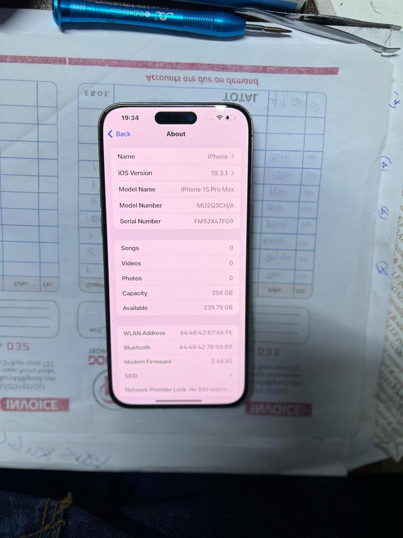 NEW IPHONE 15 PRO MAX 256GB Apple smartphone 5G 5x Zoom camera battery 100%  Natural Titanum 8GB + 256GB