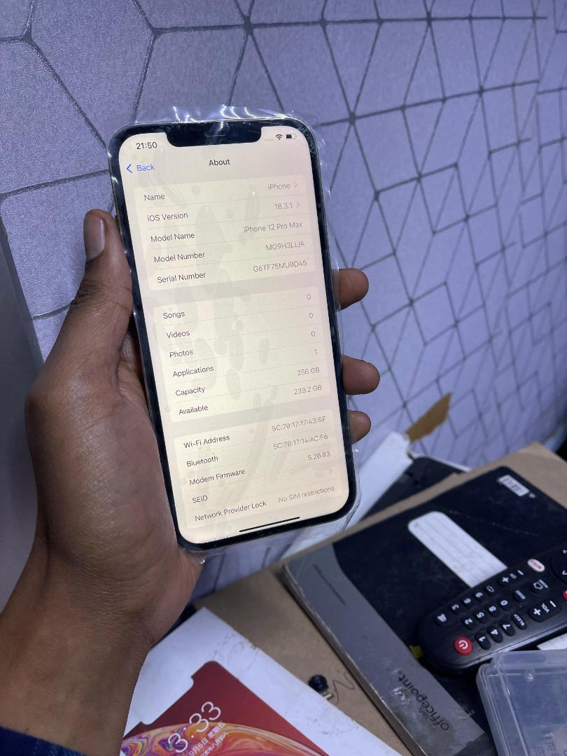 New iPhone Apple 12 PRO MAX smartphone 6+256G with face unlock, 6.7 inches, supports 2G/3G/4G/5G  network dual Simcard.Gold