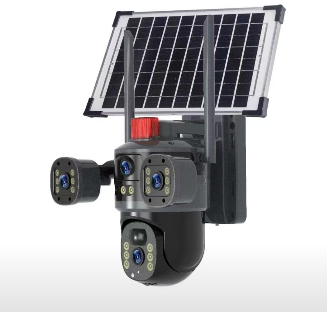 cctv solar Camera Home CCTV PTZ 4G SOLAR 3VIEW SCREENS CCTV Lens IP66 Waterproof 6MP Wireless Camera WiFi PTZ Network Camera with Free Horn