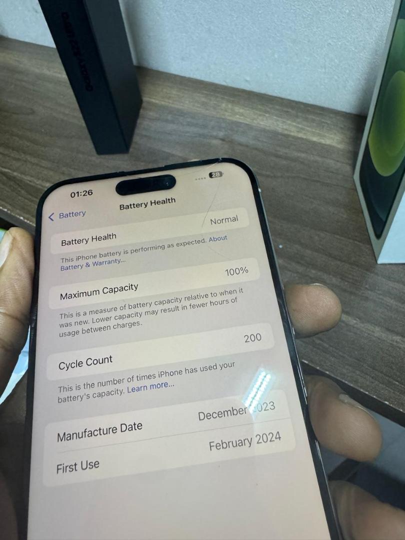 Refurbished Apple iPhone 15 Pro Max 256gb All original battery health 100% 8GB + 256GB A17 Pro Bionic chip
