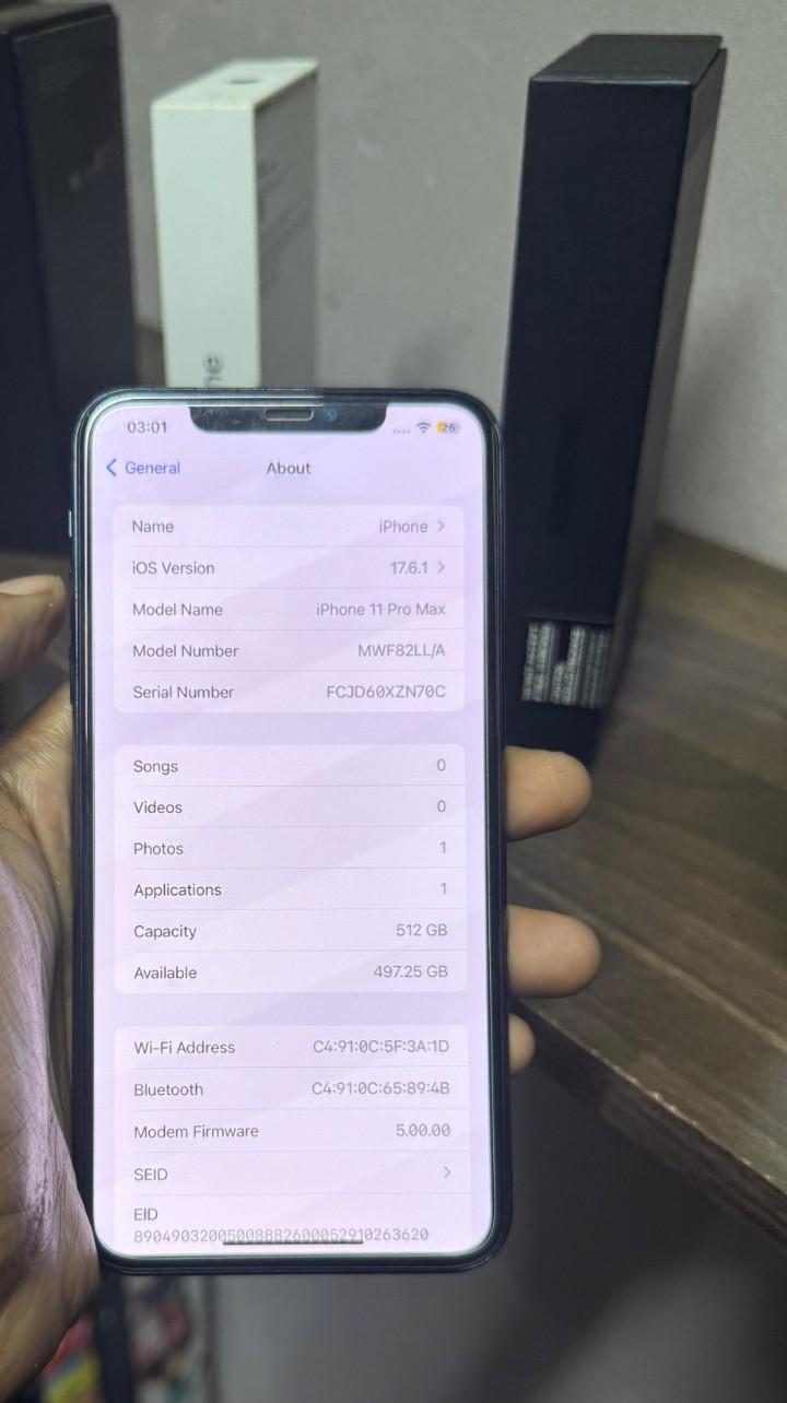 Refurbished Apple iPhone 11 Pro max  512/256G + 4GB Smartphone Face ID Unlock 6.5 Inch+4G Refurbished Phone