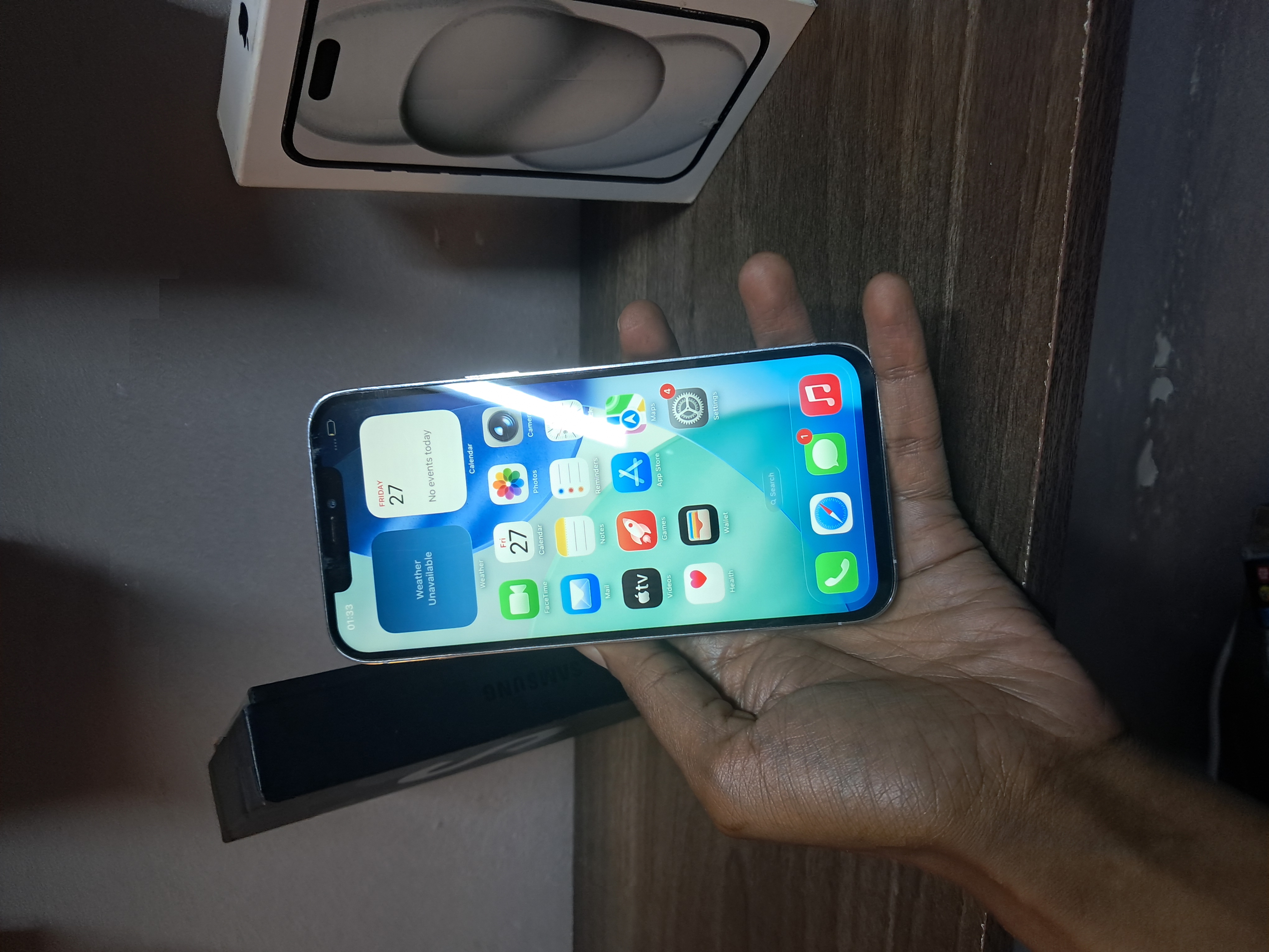 Refurbished iphone 12promax 6gb + 256gb with Face ID smartphone  5G Networks random colours