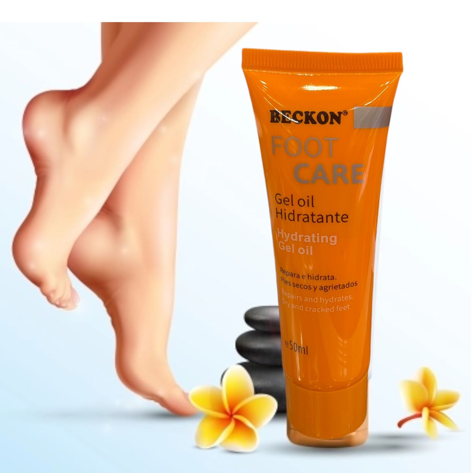 Beckon Foot Cream Moisturises Clears Darkness Nourishes through Careful Blending of Natural Extracts Repairs Dry Cracks Removes Roughness Hydrates Intensely Gel Oil Texture