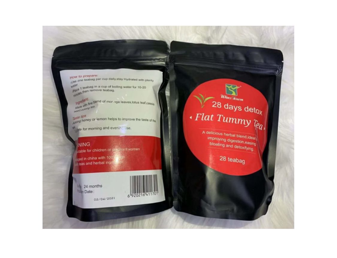 28 Days Flat Tummy Tea with Moringa ; Reduce Bloating Aids Digestion Suppresses Appetite Burn Excess Fats Naturally Herbal Tea Flat Tummy Tea with Moringa