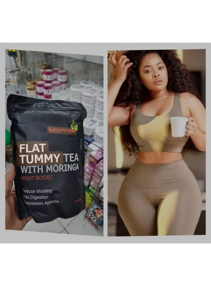 28 Days Flat Tummy Tea with Moringa ; Reduce Bloating Aids Digestion Suppresses Appetite Burn Excess Fats Naturally Herbal Tea Flat Tummy Tea with Moringa
