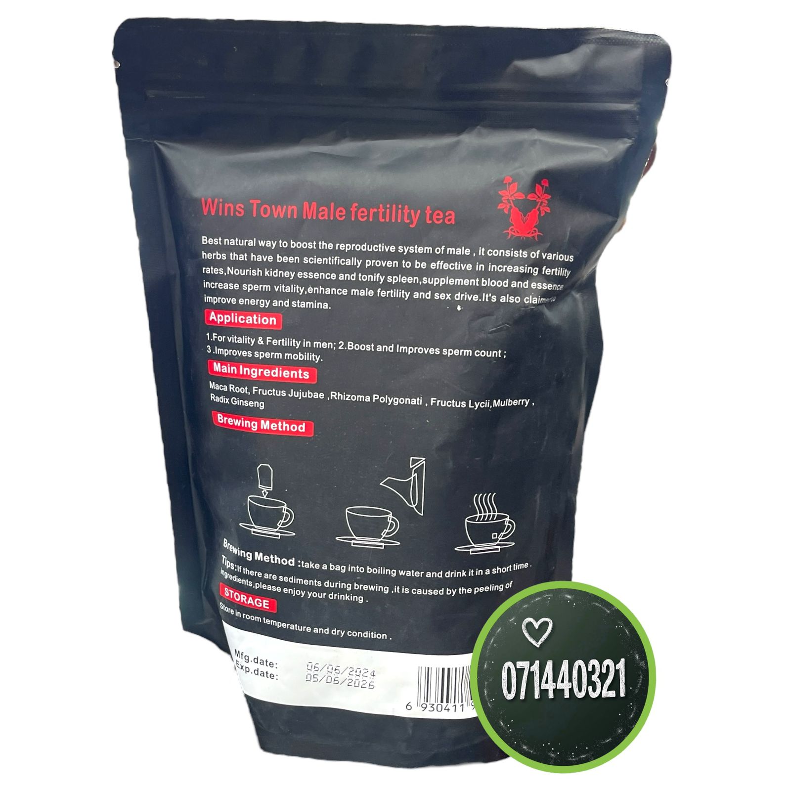 Winstown Male Fertility Tea Boost Male Reproductive Health Sperm Vitality Energy Stamina and Drive
