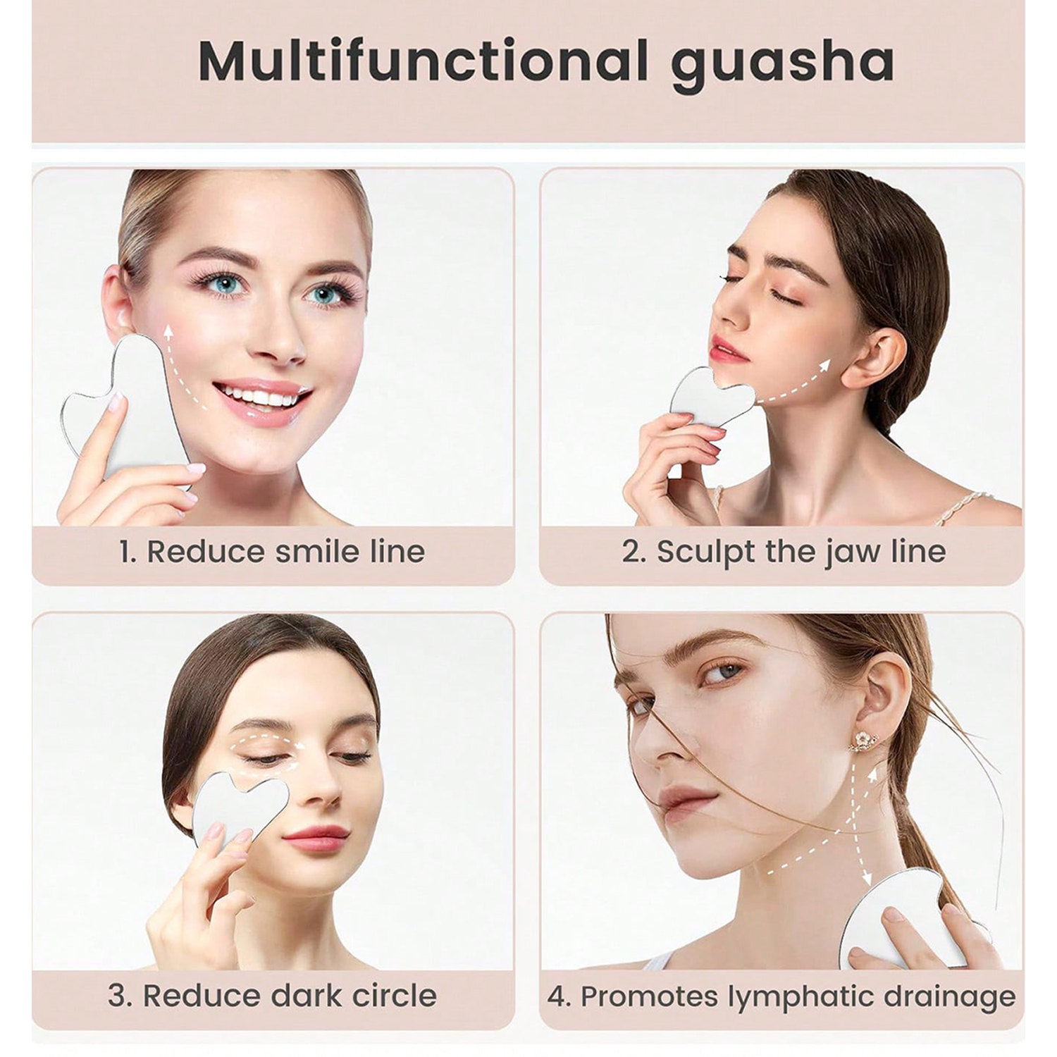 1pc Stainless Steel Gua Sha Facial Massage Tool, For Face & Body  Stainless steel blackhead shovel hair follicle cleaning scraper nose tip acne removal needle facial cleaning tool
