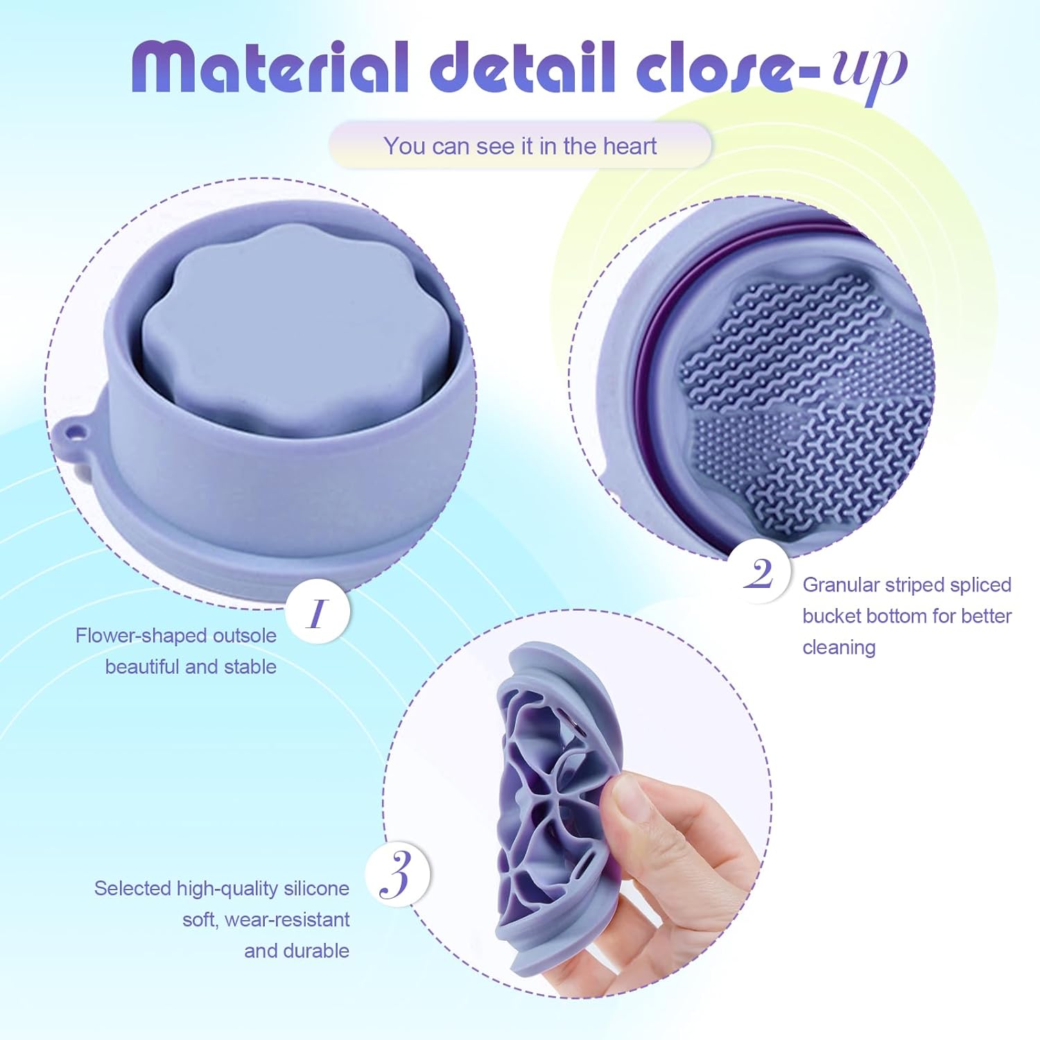 1pc Makeup Brush Cleaner, Foldable Portable Silicone Makeup Brush Cleaner Bowl, Cleaner Mat And Brush Holder 2 In 1,Clean And Dry Your Makeup Brushes In A Hurry