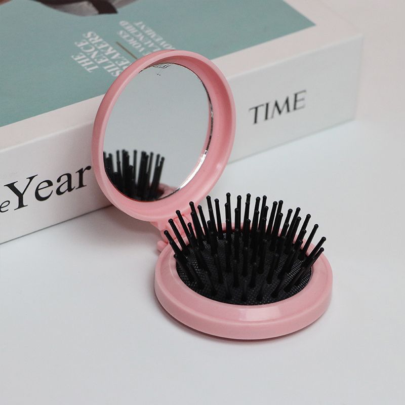 Folding airbag small comb with makeup mirror DIY cute girl air cushion head massage combing mirror integrated portable