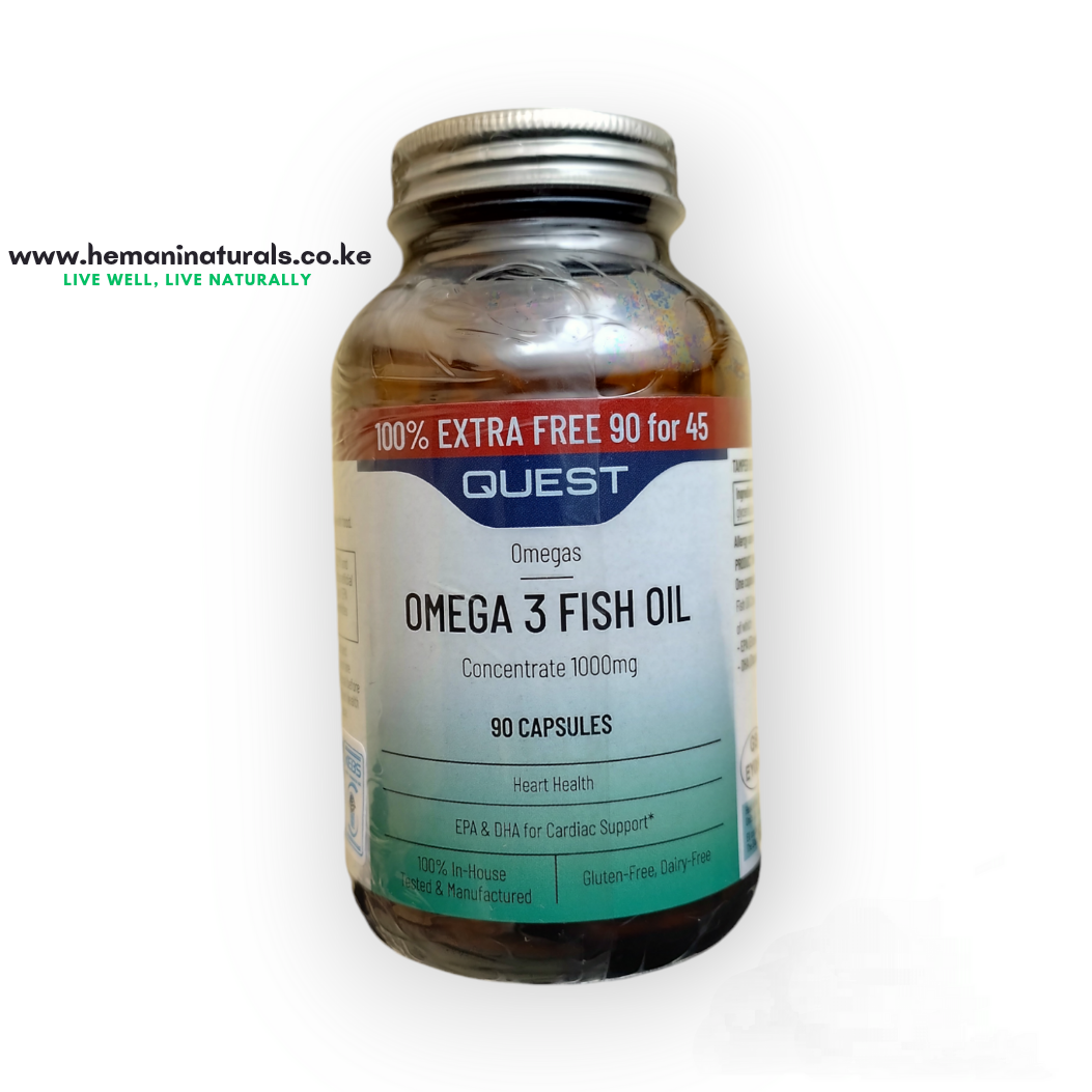 Quest Marine Omega 3 1000mg Fish Oil Concentrate -90’s-Heart Health-Brain FunctionJoint Health