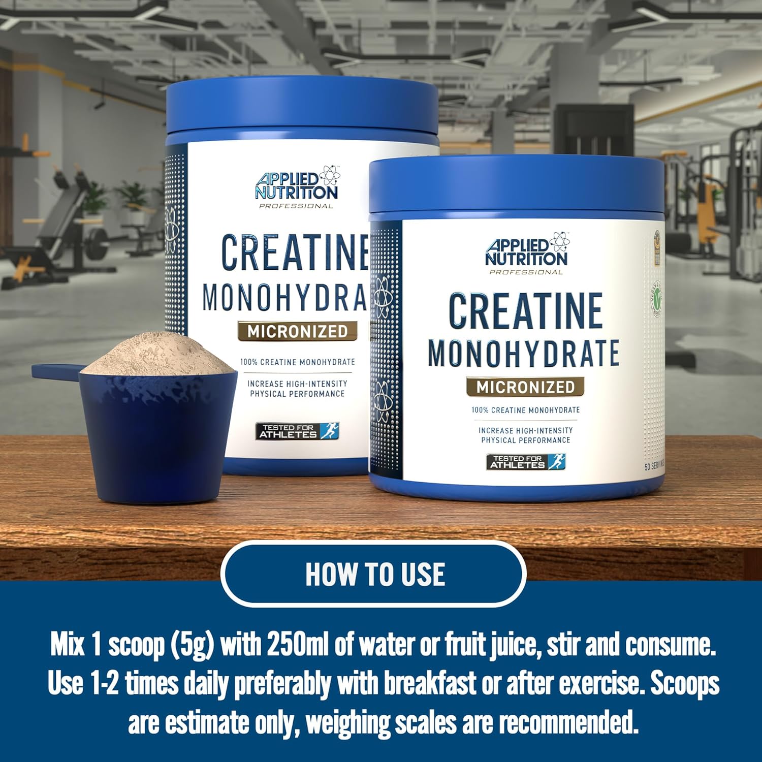 Applied Nutrition Creatine Flavoured - Creatine Monohydrate Micronized Powder with Flavour, Increases High-Intensity Physical Performance (250g - 50 Servings)