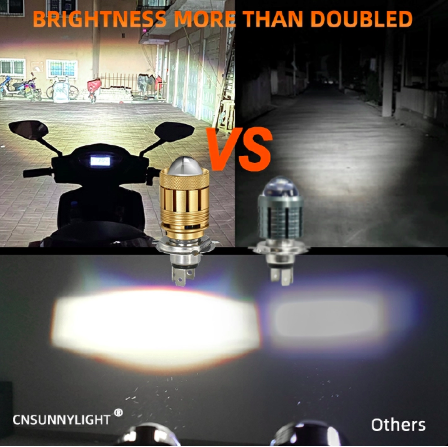 Motorcycle Bulb H4 9003 P43t 32W 16000Lm Dual Color Projector Lens Hi/Lo Light H6 HS1 BA20D Led Motorcycle Headlight