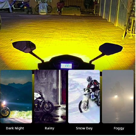 Motorcycle Bulb H4 9003 P43t 32W 16000Lm Dual Color Projector Lens Hi/Lo Light H6 HS1 BA20D Led Motorcycle Headlight