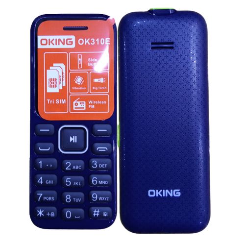 Oking OK310E 1.77" Screen button phone Wireless FM, Bright Touch 1000mAh 3 sim cards