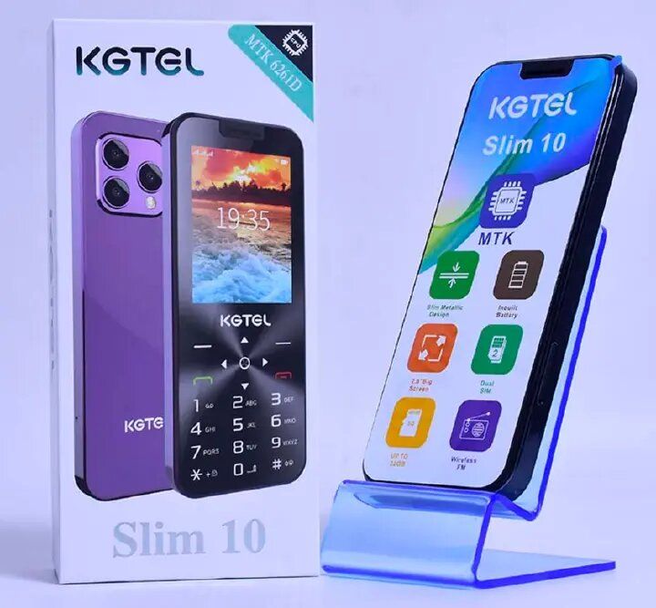 Phone KGTEL SLIM 10 2.8" Display Dual SIM Card 0.3MP Camera 1500 mAh ButtonFull touch TYPE-C Charger Featured Phones