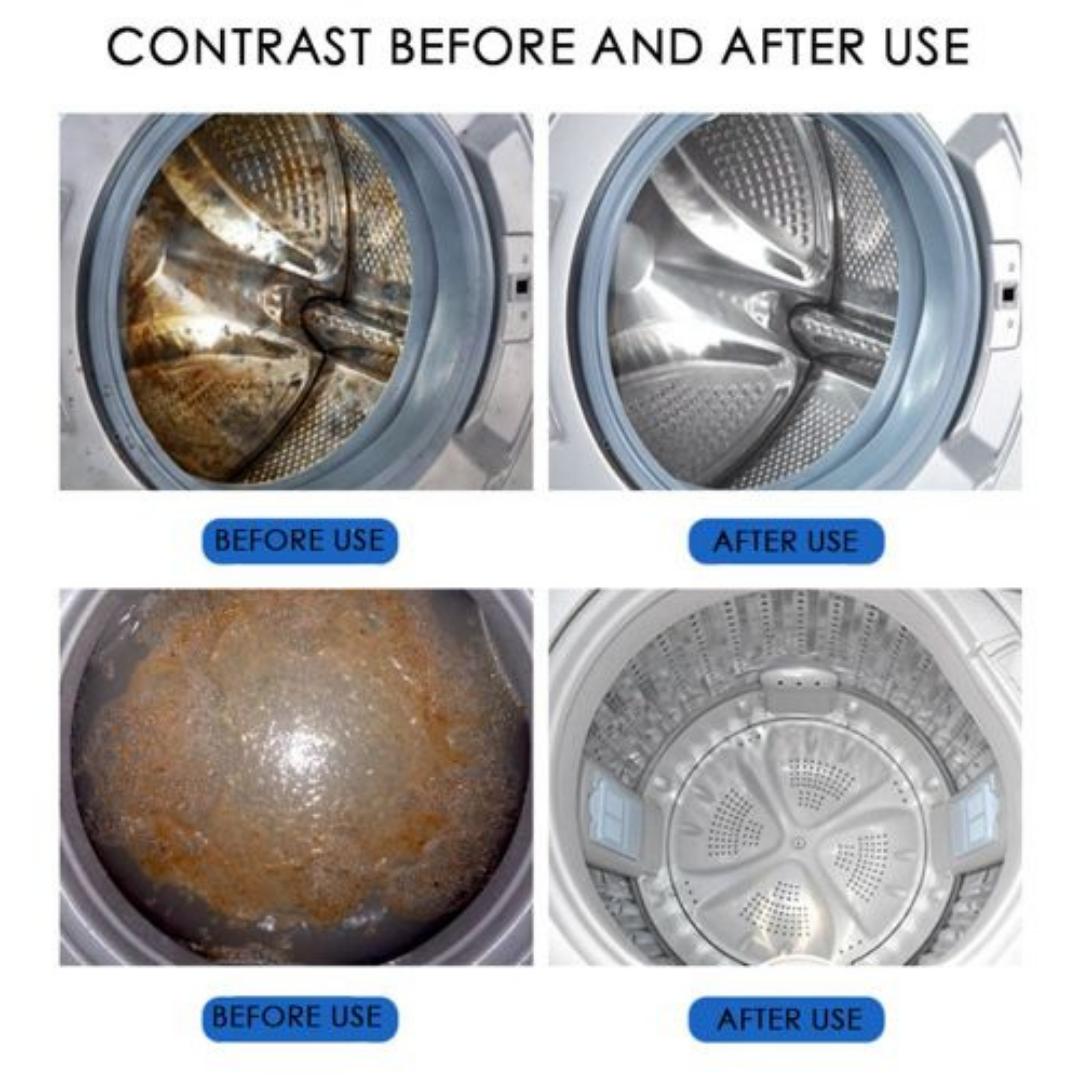 High efficiency Drum washing machine tablets cleaner with 12 pieces inside compatible with all machines, designed to penetrate dissolve and remove odour-causing residueand acts as an  antibacteria.