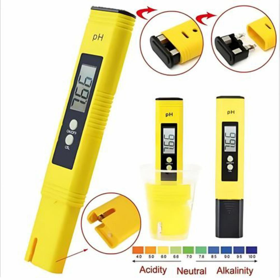 PH METER ATC Auto-Calibration Digital Water Meter - 0~14 pH Tester with Buffer Powders and Batteries