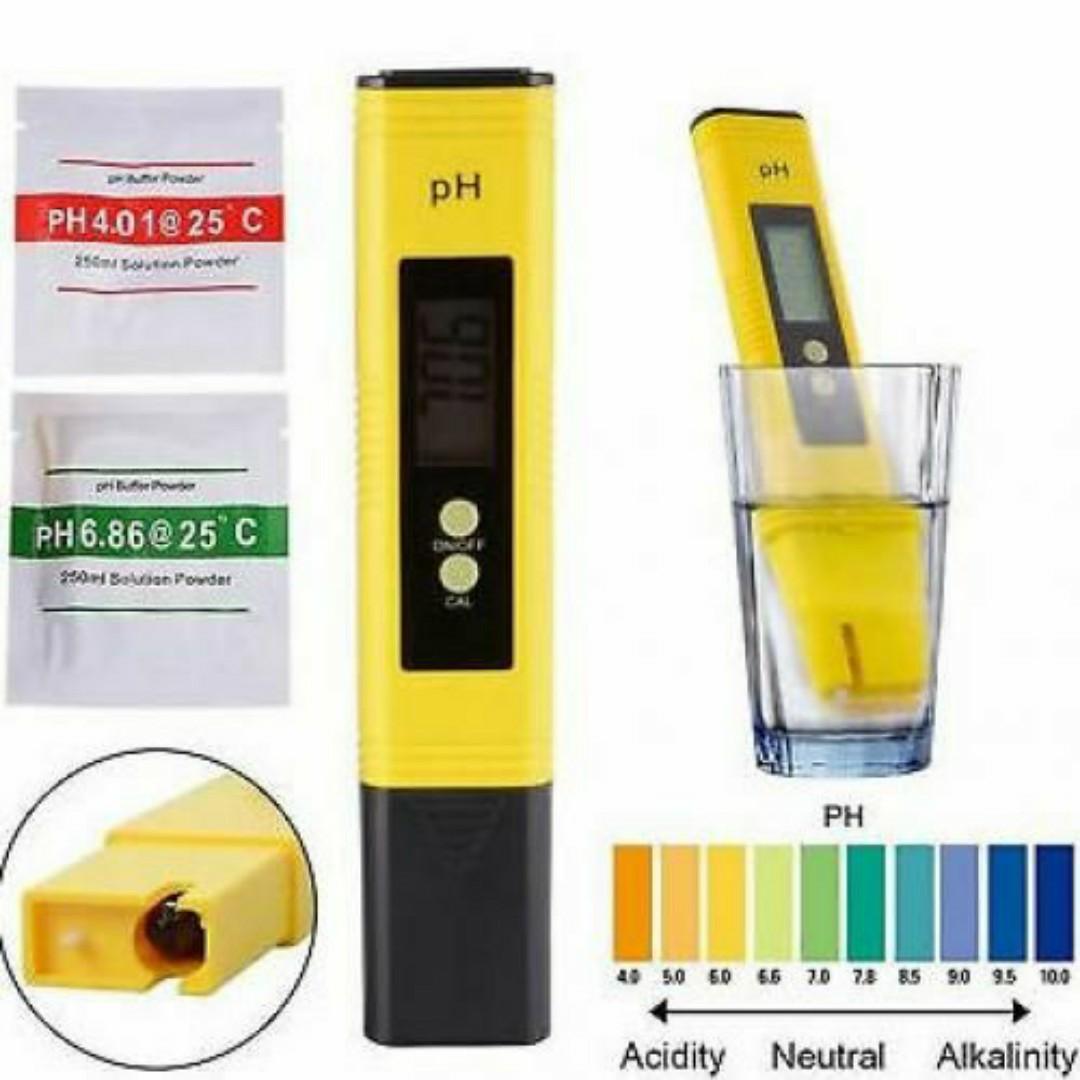 PH METER ATC Auto-Calibration Digital Water Meter - 0~14 pH Tester with Buffer Powders and Batteries