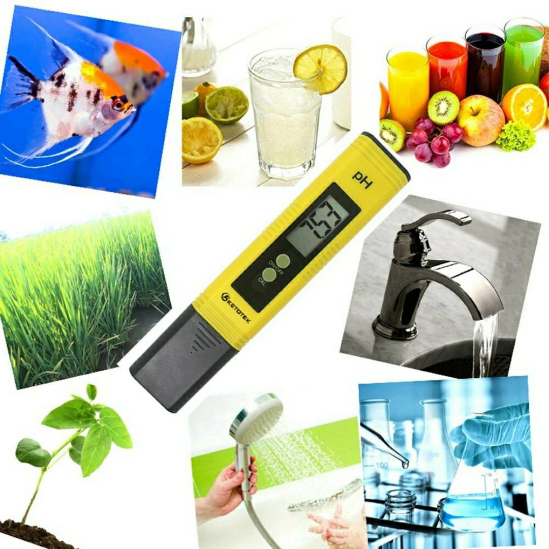 PH METER ATC Auto-Calibration Digital Water Meter - 0~14 pH Tester with Buffer Powders and Batteries