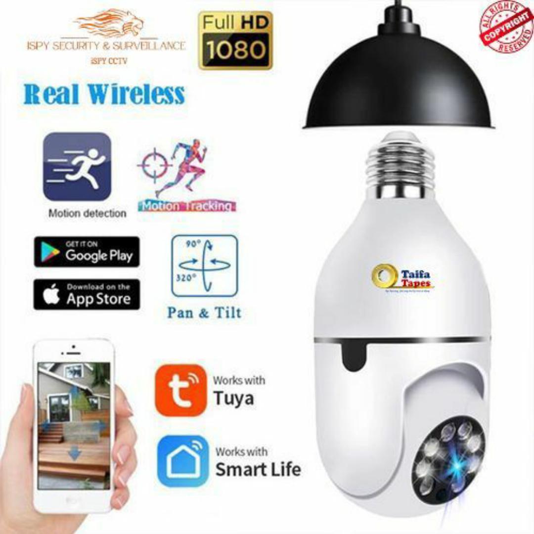 SMART NANNY BULB CCTV SECURITY SURVEILLANCE CAMERA WiFi 360° PANORAMIC 1080P