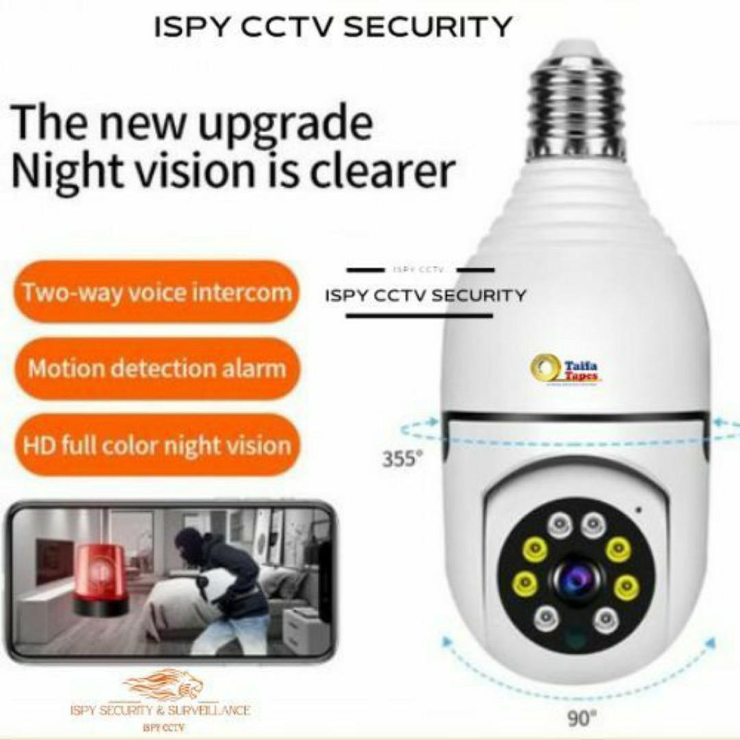 MINI SECRET WIRELESS WIFI SPY HIDDEN CCTV BULB HOME SECURITY CAMERA WITH MOTION DETECTION AND LIVE APP TRACKING SURVEILLANCE